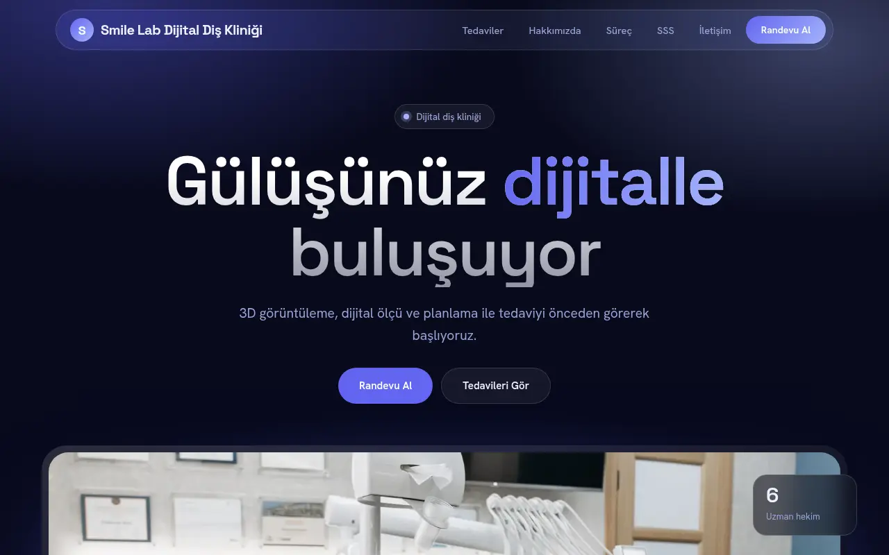 Modern Diş Kliniği Web Sitesi — Smile Lab Dijital Diş Kliniği